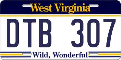 WV license plate DTB307