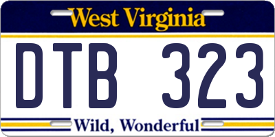 WV license plate DTB323