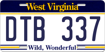 WV license plate DTB337
