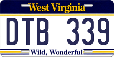 WV license plate DTB339