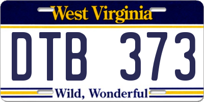 WV license plate DTB373