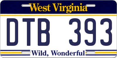 WV license plate DTB393