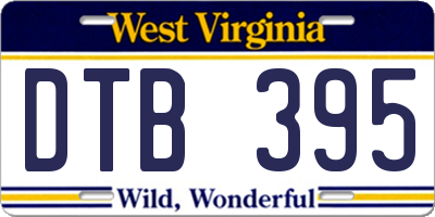 WV license plate DTB395
