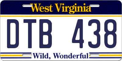 WV license plate DTB438
