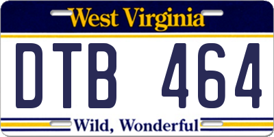 WV license plate DTB464