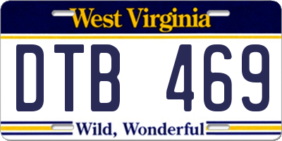 WV license plate DTB469