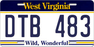 WV license plate DTB483