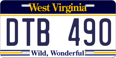 WV license plate DTB490