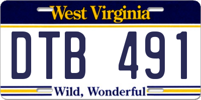 WV license plate DTB491