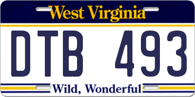 WV license plate DTB493