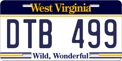 WV license plate DTB499