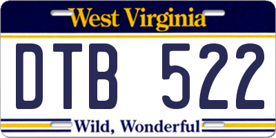 WV license plate DTB522