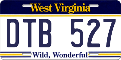 WV license plate DTB527