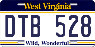 WV license plate DTB528