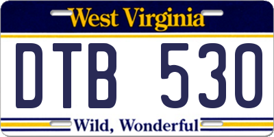WV license plate DTB530