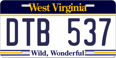 WV license plate DTB537