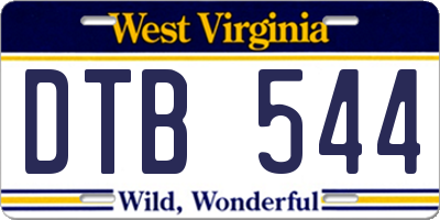 WV license plate DTB544