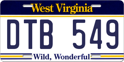 WV license plate DTB549