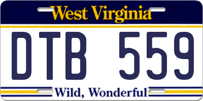 WV license plate DTB559
