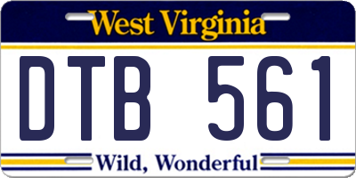 WV license plate DTB561