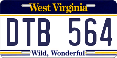 WV license plate DTB564