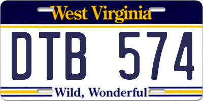 WV license plate DTB574