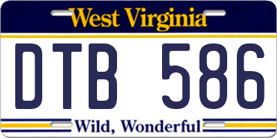 WV license plate DTB586