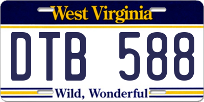 WV license plate DTB588