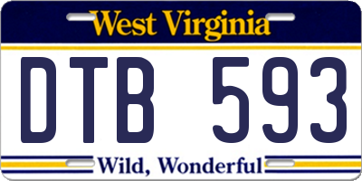 WV license plate DTB593