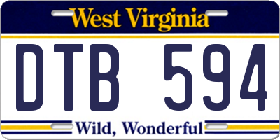 WV license plate DTB594