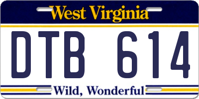 WV license plate DTB614