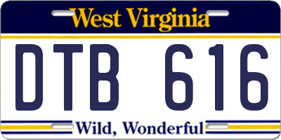 WV license plate DTB616