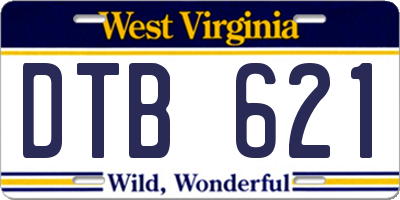 WV license plate DTB621