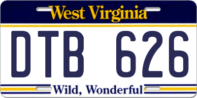 WV license plate DTB626