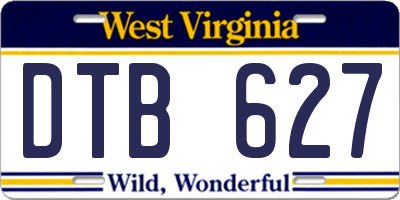 WV license plate DTB627