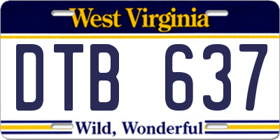 WV license plate DTB637
