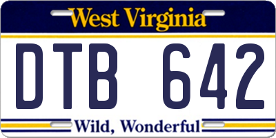 WV license plate DTB642