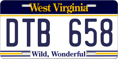 WV license plate DTB658