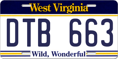 WV license plate DTB663