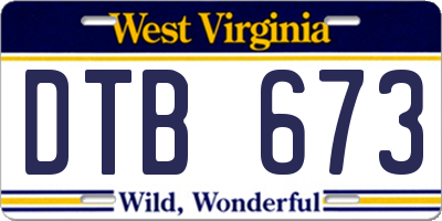 WV license plate DTB673