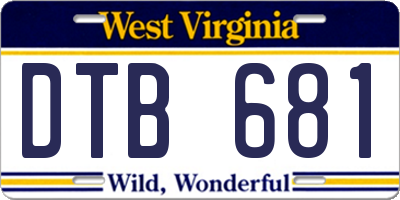 WV license plate DTB681