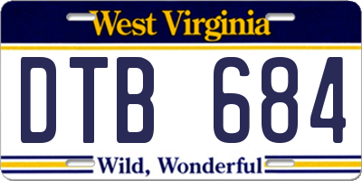 WV license plate DTB684