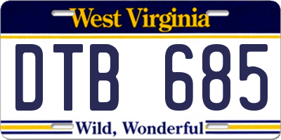 WV license plate DTB685