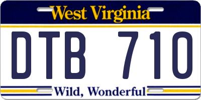 WV license plate DTB710