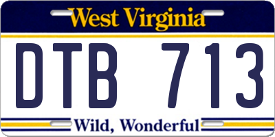WV license plate DTB713