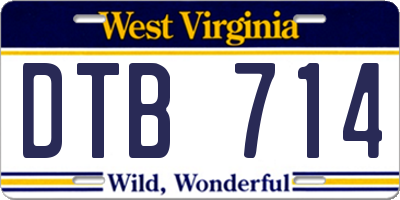 WV license plate DTB714