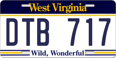 WV license plate DTB717