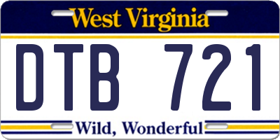 WV license plate DTB721