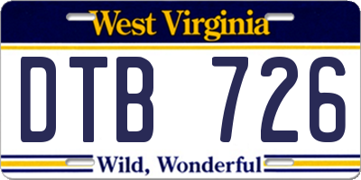 WV license plate DTB726