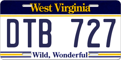 WV license plate DTB727